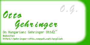 otto gehringer business card